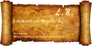 Lenkovics Metód névjegykártya